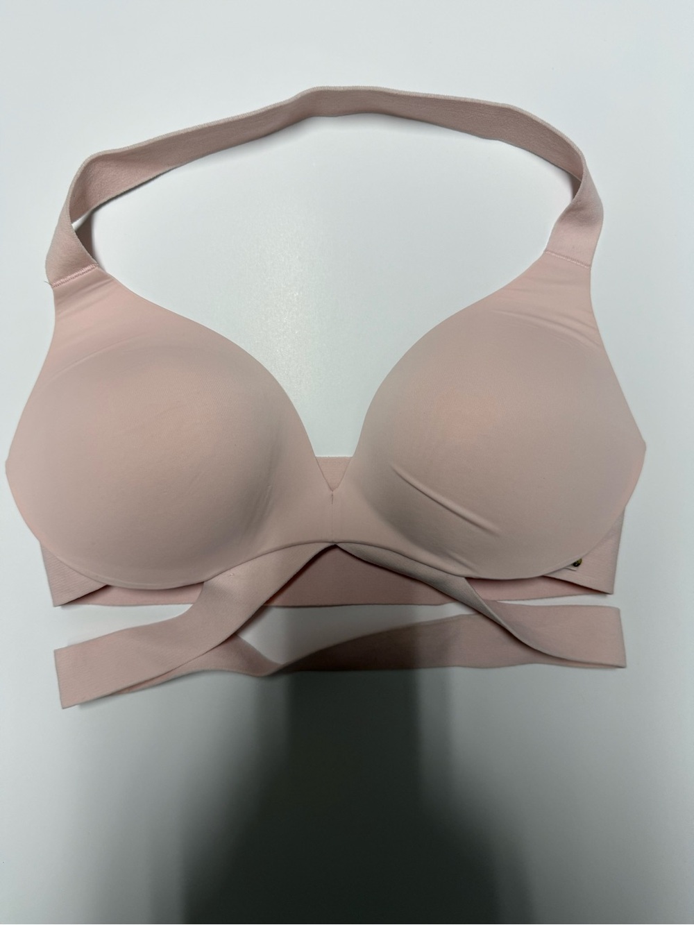 Seamless Wireless Light Pink Halter Bra